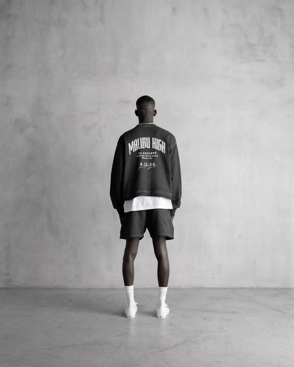 Stampd Oil Washed Malibu High Crew Black Oil Wash