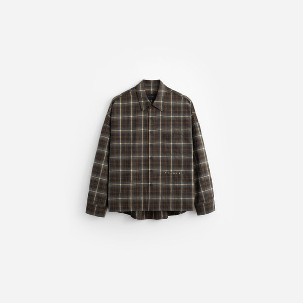 stampd Oversized Plaid Buttondown Brown Plaid