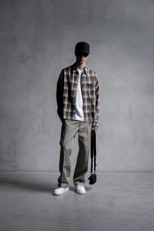 Stampd Oversized Plaid Buttondown Earth Plaid