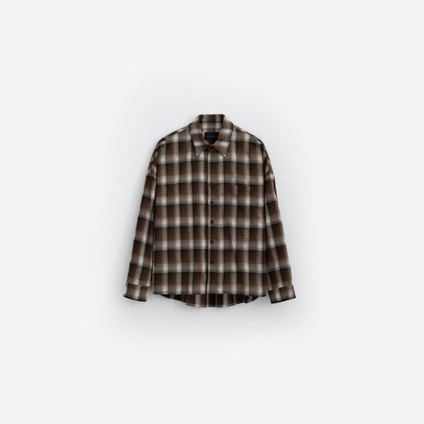 stampd Oversized Plaid Buttondown Earth Plaid