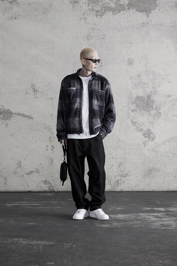 Stampd Plaid Cropped Sherpa Buttondown Black Plaid