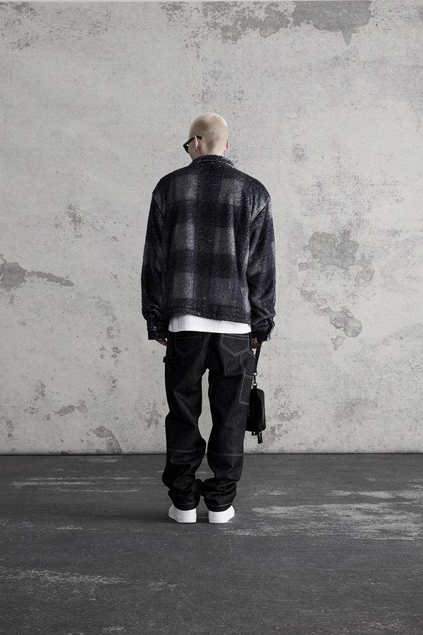 Stampd Plaid Cropped Sherpa Buttondown Black Plaid