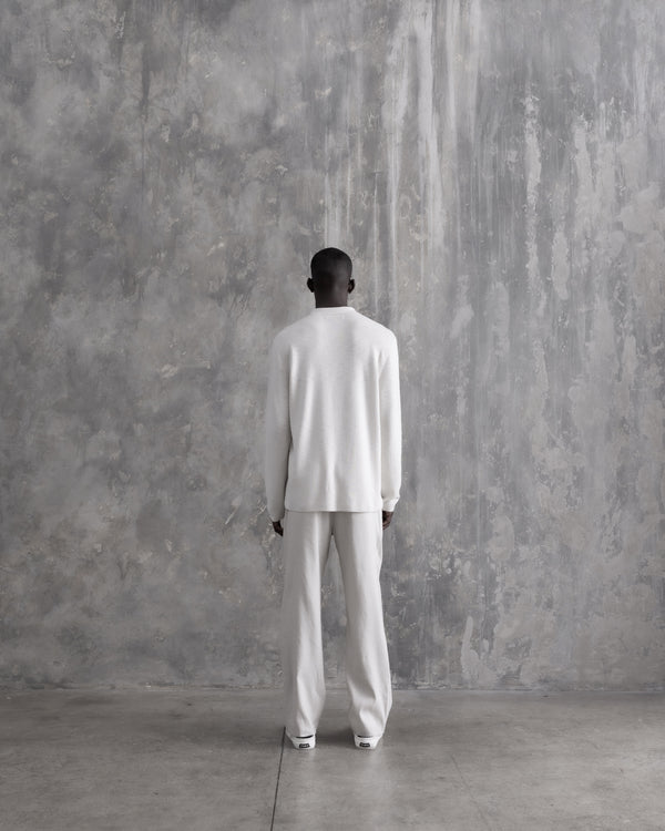 Stampd Ribbed Knit LS Polo Fog