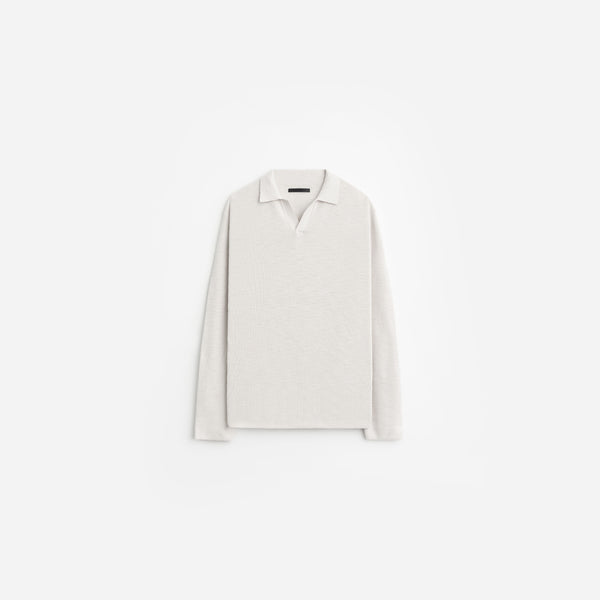 stampd Ribbed Knit LS Polo Fog