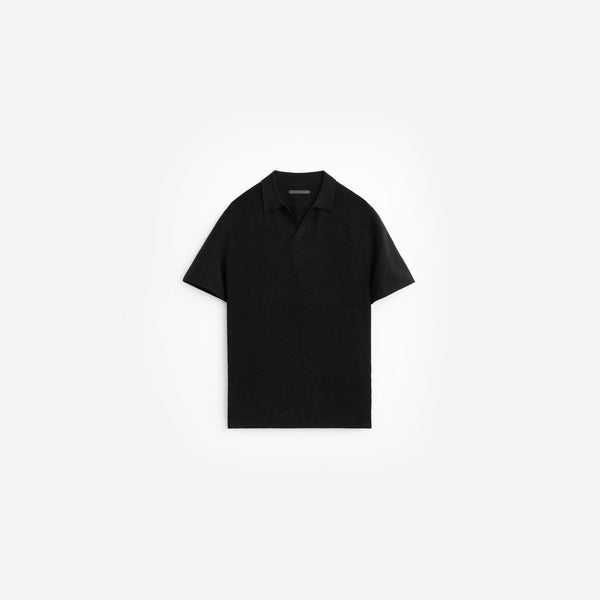 stampd Ribbed Knit SS Polo Black