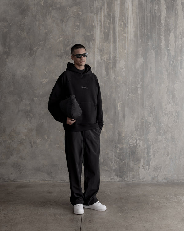 Stampd Stack Logo Raglan Hoodie Black