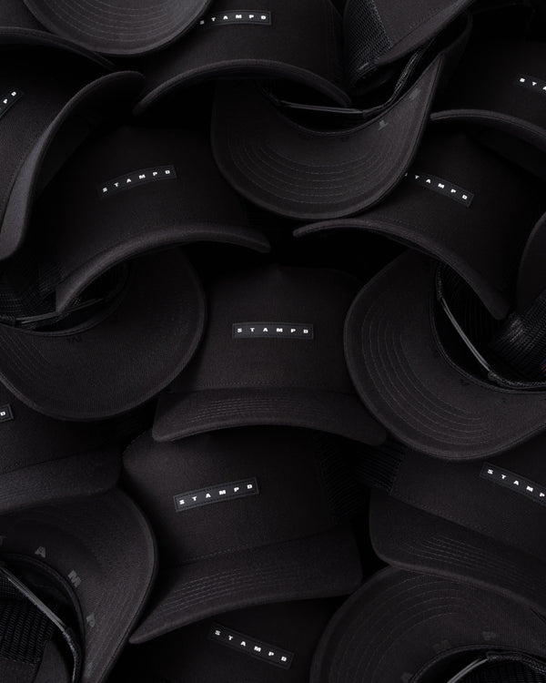 Stampd Strike Logo Label Trucker Black