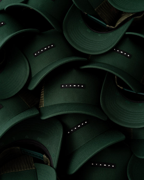 Stampd Strike Logo Label Trucker Spruce
