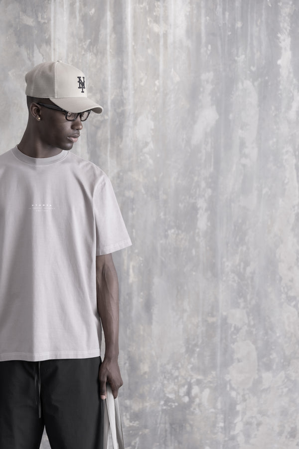 Stampd Strike Stack Logo Relaxed Tee - Garment Dye Smoke