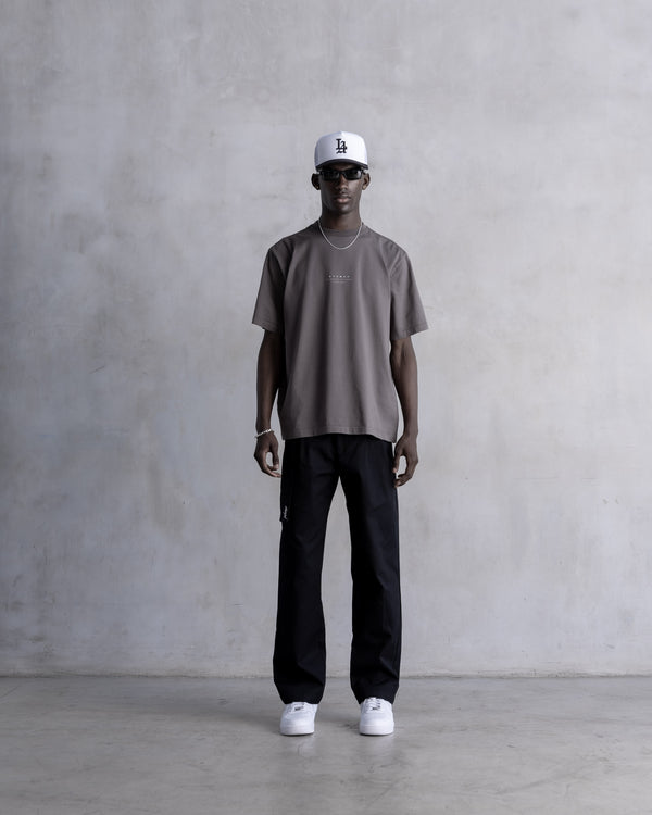 Stampd Strike Stack Logo Relaxed Tee - Garment Dyed Storm Grey
