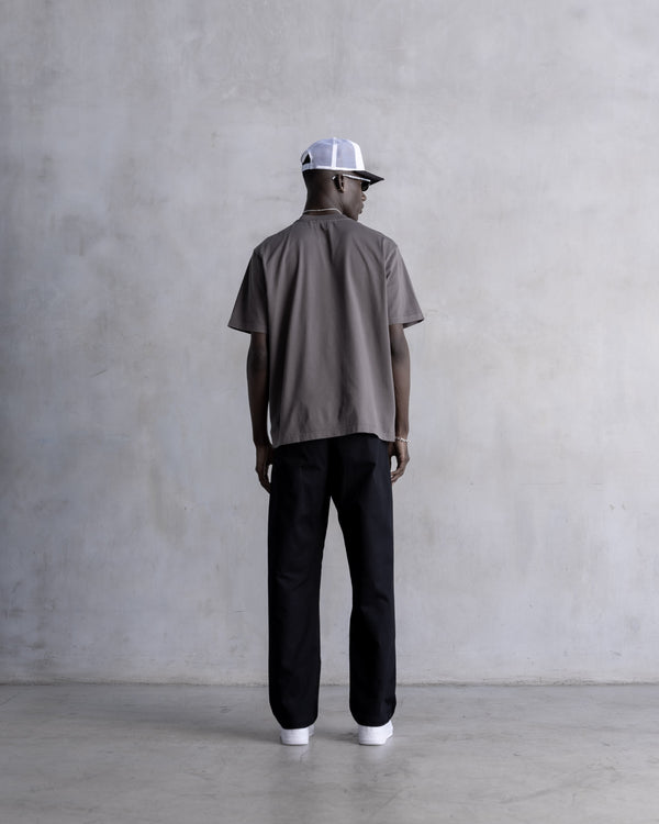 Stampd Strike Stack Logo Relaxed Tee - Garment Dyed Storm Grey