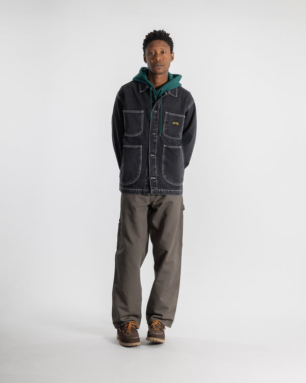 Stan Ray Coverall Jacket Stonewashed Black Denim Coverall Jacket (Stonewashed Black Denim)