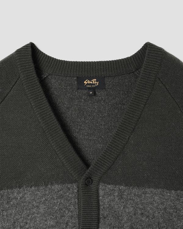 Stan Ray Knitted Cardigan Botanical Green/Charcoal Stripe Knitted Cardigan (Botanical Green/Charcoal Stripe)
