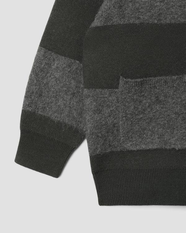 Stan Ray Knitted Cardigan Botanical Green/Charcoal Stripe Knitted Cardigan (Botanical Green/Charcoal Stripe)