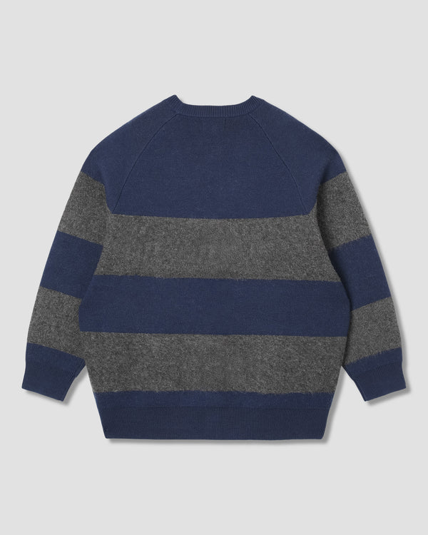 Stan Ray Knitted Cardigan Navy/Charcoal Border Stripe Knitted Cardigan (Navy/Charcoal Border Stripe)