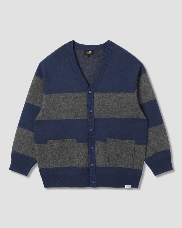 stan ray Knitted Cardigan Navy/Charcoal Border Stripe Knitted Cardigan (Navy/Charcoal Border Stripe)