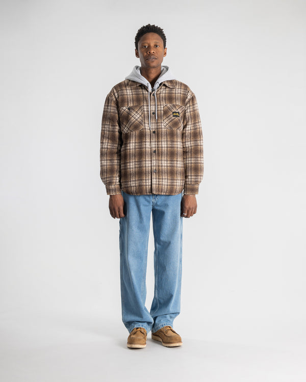 Stan Ray Quilted Plaid Overshirt Brown Quilted Plaid Overshirt (Brown)