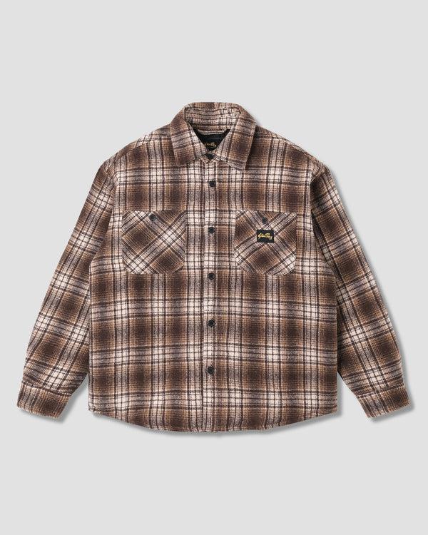 stan ray Quilted Plaid Overshirt Brown Quilted Plaid Overshirt (Brown)