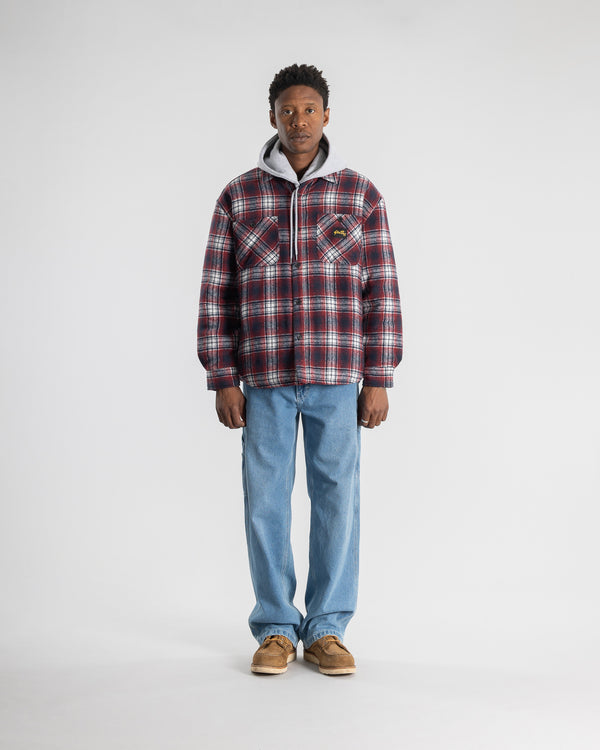 Stan Ray Quilted Plaid Overshirt Red Quilted Plaid Overshirt (Red)