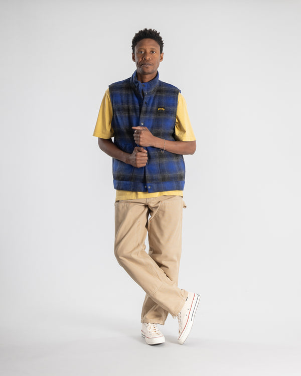 Stan Ray Down Plaid Vest Navy Down Plaid Vest (Navy)