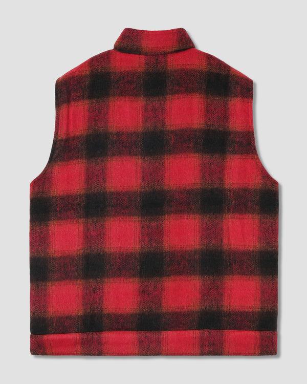 Stan Ray Down Plaid Vest Red Down Plaid Vest (Red)