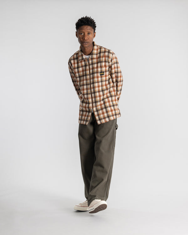 Stan Ray Zip Shirt Tan Plaid Zip Shirt (Tan Plaid)