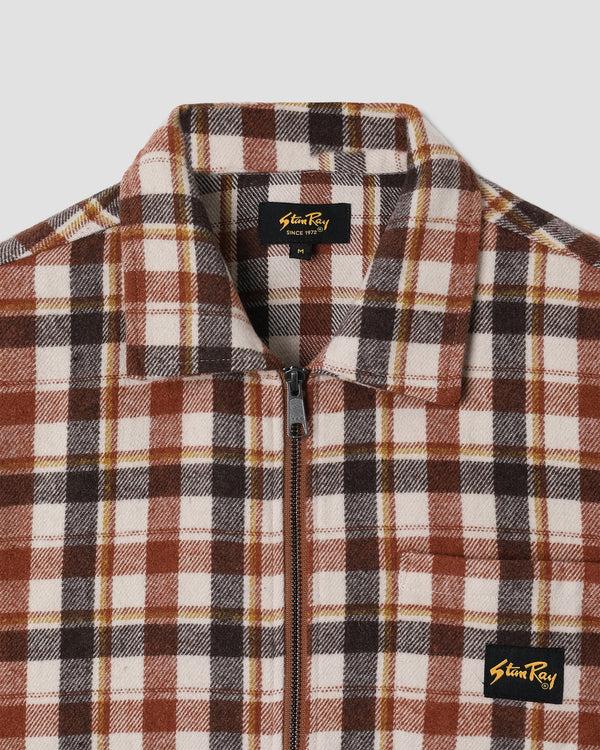 Stan Ray Zip Shirt Tan Plaid Zip Shirt (Tan Plaid)