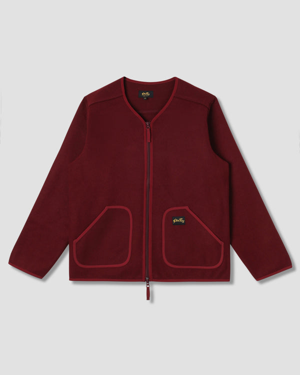 stan ray Wool Fleece Cardigan Dark Red Heather Wool Fleece Cardigan (Dark Red Heather)