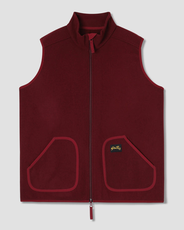 stan ray Wool Fleece Vest Dark Red Heather Wool Fleece Vest (Dark Red Heather )