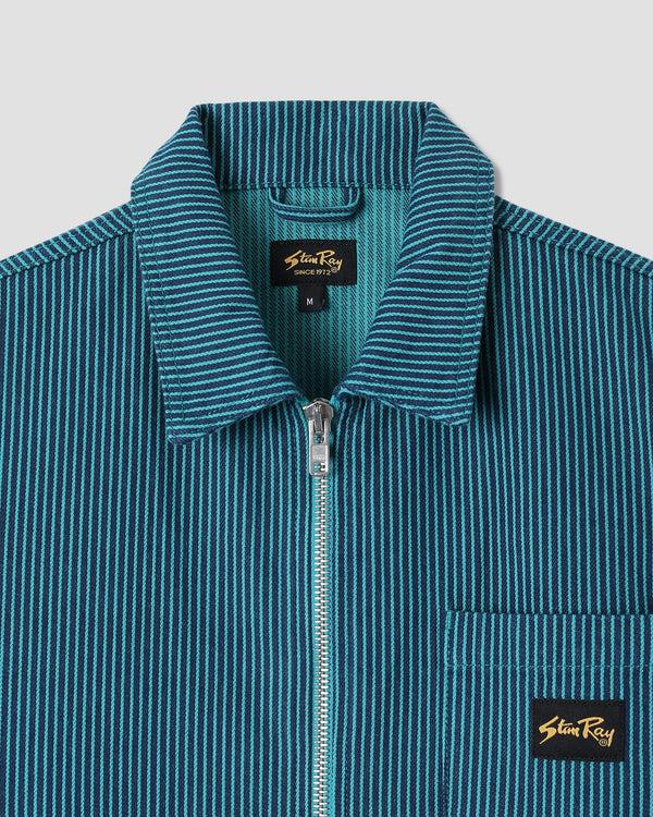 Stan Ray Zip Shirt Blue/Teal Hickory Zip Shirt (Blue/Teal Hickory)