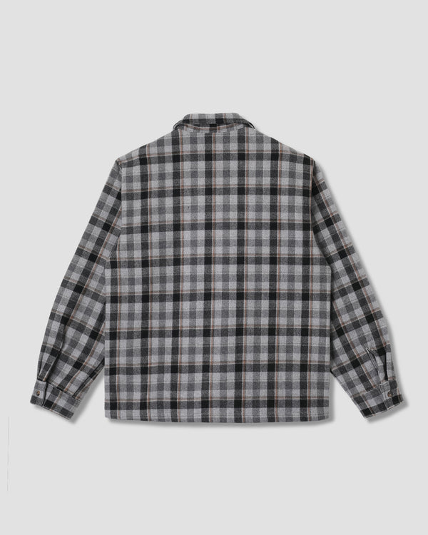 Stan Ray Zip Shirt Charcoal Plaid Zip Shirt (Charcoal Plaid)