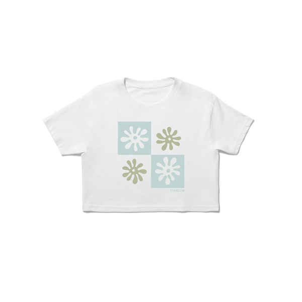 stance WOMEN'S CHECK YOU OUT CROP T-SHIRT