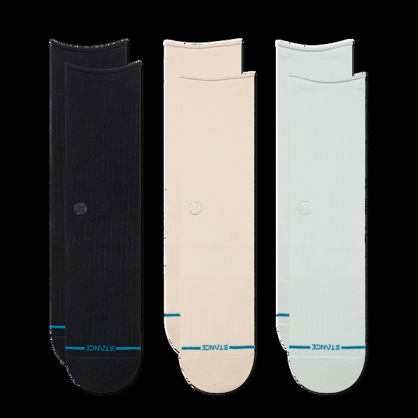 stance WOMENS ROLLED SOLID CREW SOCK 3 PACK
