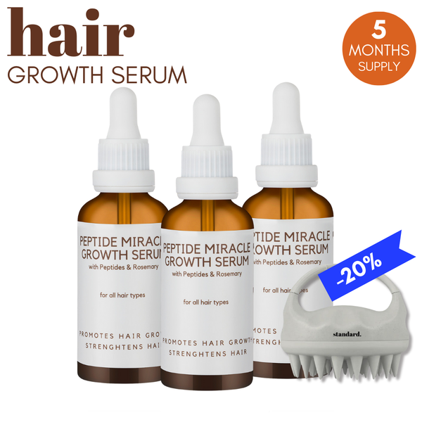 standard 5-Months-Supply | Peptide Hair Growth Serum with Rosemary Extract & Plant-Stem-Cells