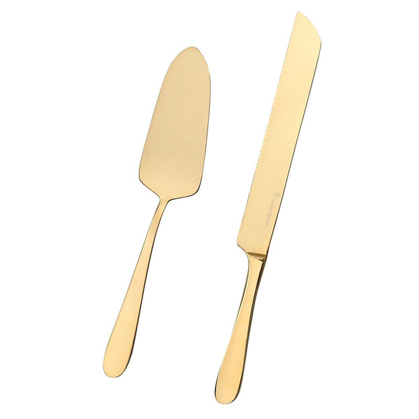 Stanley Rogers Albany Gold Cake Knife & Server 2 Piece Set