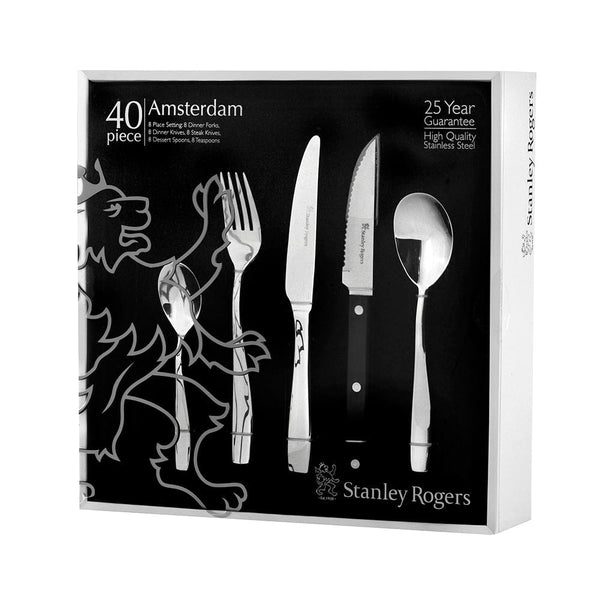 Stanley Rogers Amsterdam 40 Piece Set With Steak Knives