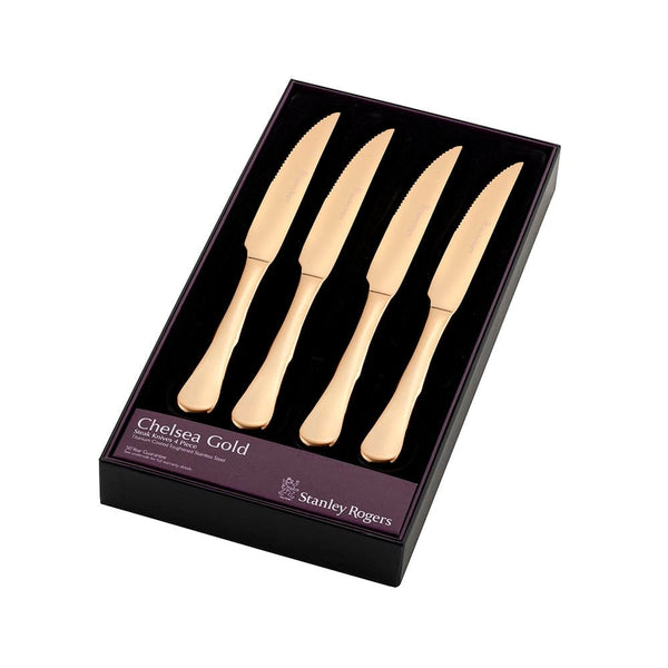 Stanley Rogers Chelsea Gold Steak Knives 4 Piece Set