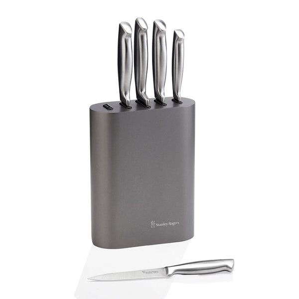 stanley rogers Oval Metallic Pewter 6 Piece Knife Block