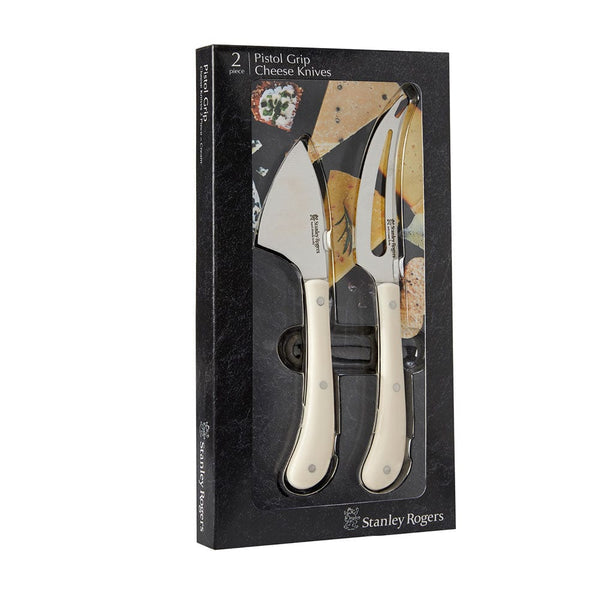 Stanley Rogers Pistol Grip Cream 2 Piece Cheese Knife Set
