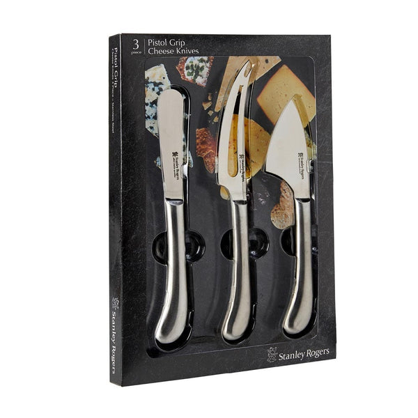 Stanley Rogers Pistol Grip Stainless Steel 3 Cheese Knife Piece Set