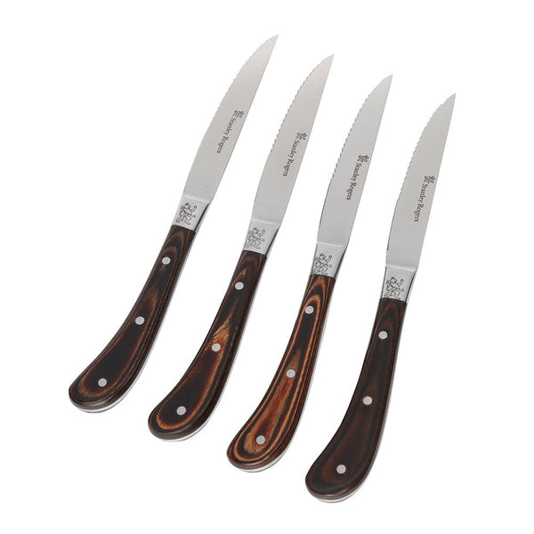 Stanley Rogers Pistol Grip Woodlands Steak Knives 4 Piece Set