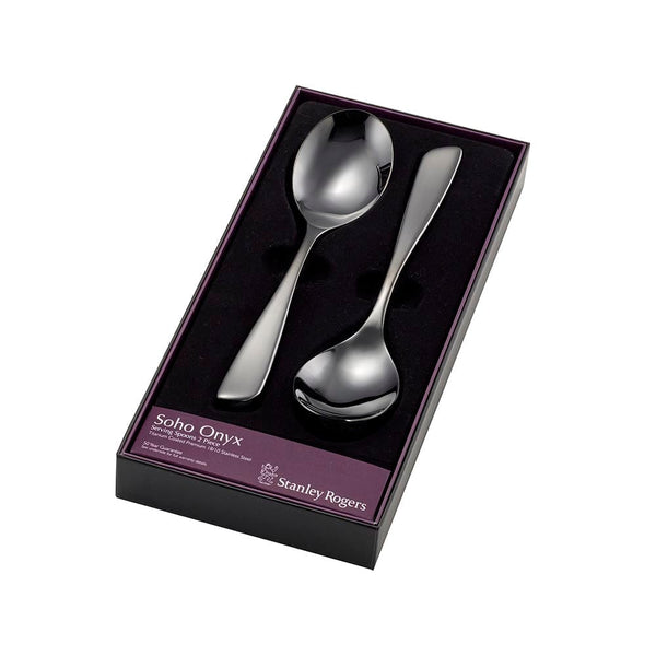 Stanley Rogers Soho Onyx Serving Spoons 2 Piece Set