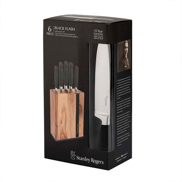 Stanley Rogers Black Flash 6 Piece Knife Block