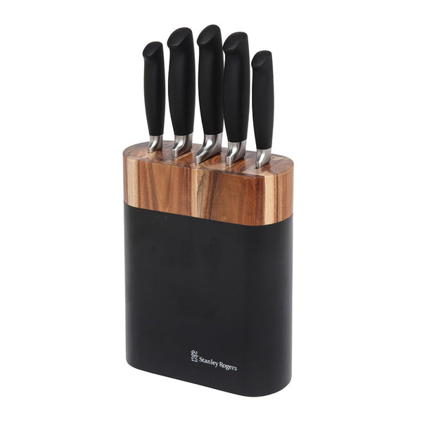 Stanley Rogers Black Oval 6 Piece Knife Block