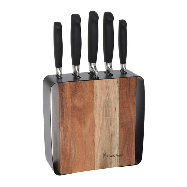 Stanley Rogers Framed Acacia 6 Piece Knife Block