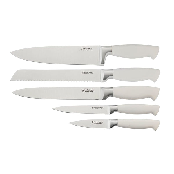 Stanley Rogers White Oval Knife 6 Piece Block Set