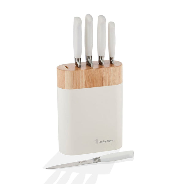 stanley rogers White Oval Knife 6 Piece Block Set