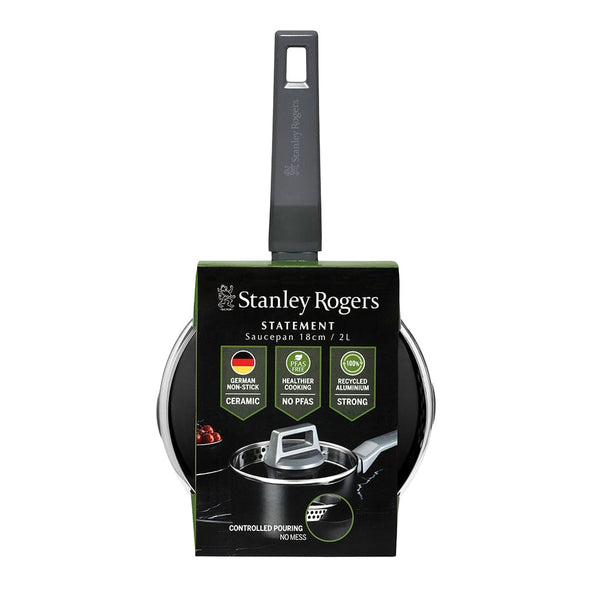 Stanley Rogers Statement Ceramic Non-Stick Recycled Aluminium Saucepan 18cm