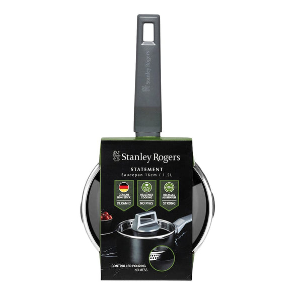 Stanley Rogers Statement Ceramic Non-Stick Recycled Aluminium Saucepan 16cm