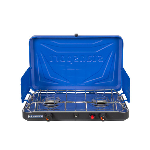 stansport 2-Burner Propane Stove with Drip Pan & Piezo Igniter